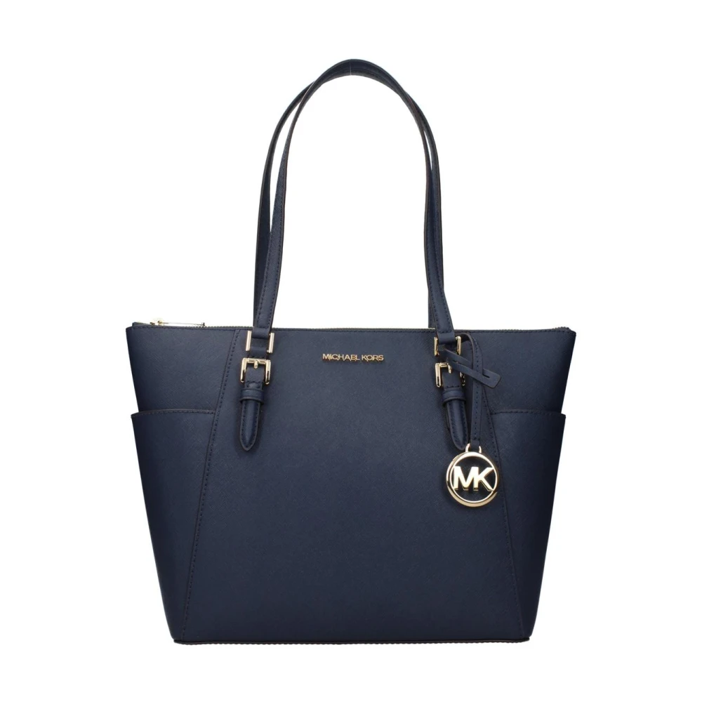 Michael Kors Women's Blue Shopping Bags, One Size, Leather Shoulder Bag With Chain Strap