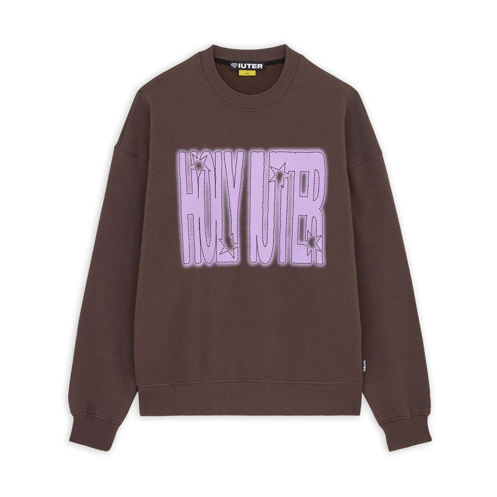 Iuter Bruine Katoenen Crewneck Sweater Brown Heren