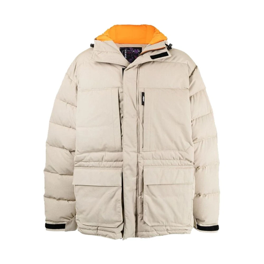 Msgm Beige Katoenen Jas met Capuchon Beige Heren