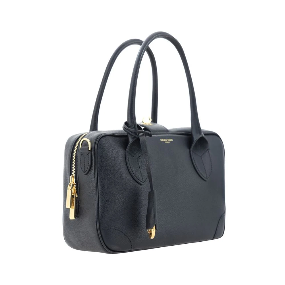Golden Goose Vintage leren handtas met sleutelhanger Black Dames