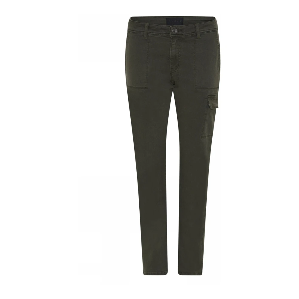 C.ro Women's Green Slim-Fit Trousers, 3XL, Dark Army Cargo Trousers