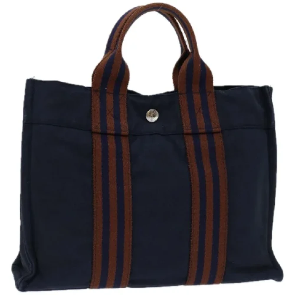 Hermès Vintage Pre-owned Canvas handbags Blue Dames
