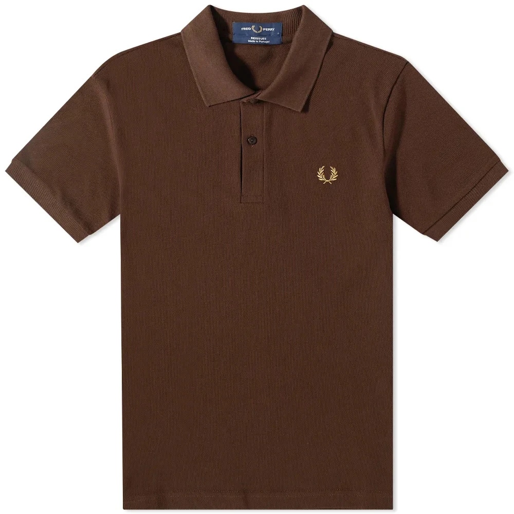 Fred Perry Rijke Bruine Polo Shirt Reissues Collectie Brown Heren