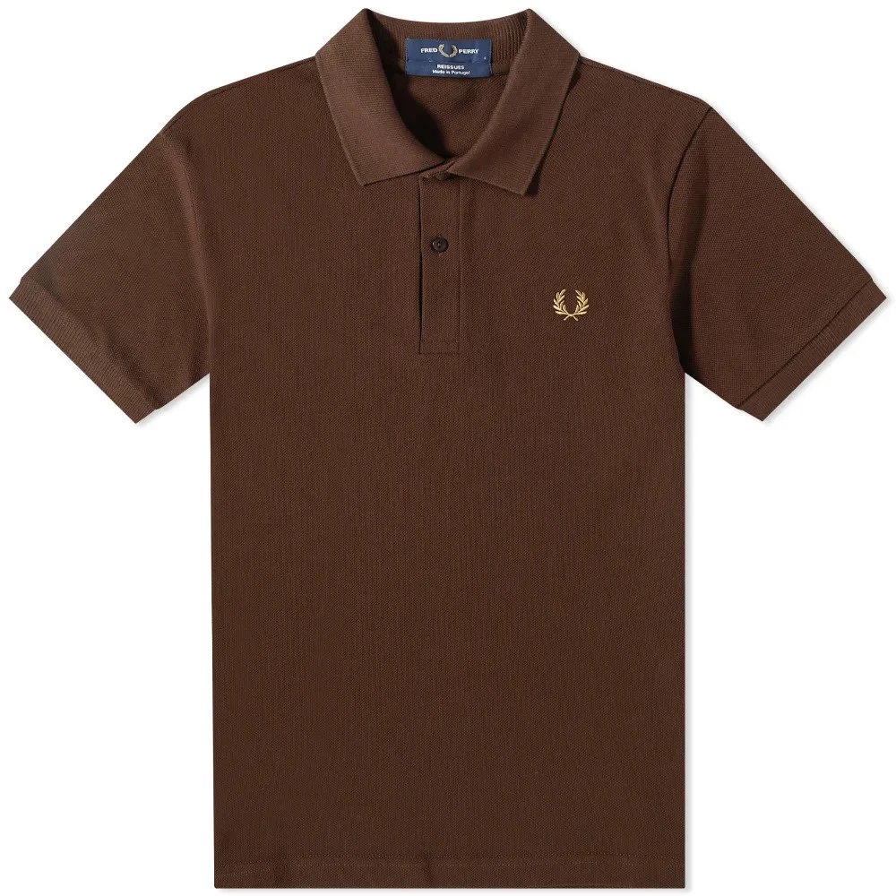 Fred Perry Rik Brun Polo Skjorta Reissues Kollektion Brown, Herr