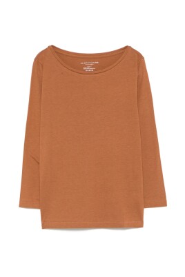 orange-bomuld-langaermet-t-shirt