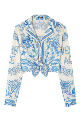chemise-bleue-a-imprime-baroque-manches-longues