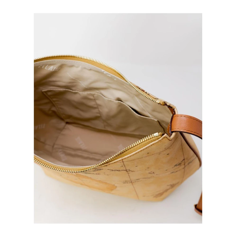 Alviero Martini 1a Classe Leren Accent Handtas Herfst Collectie Beige Dames