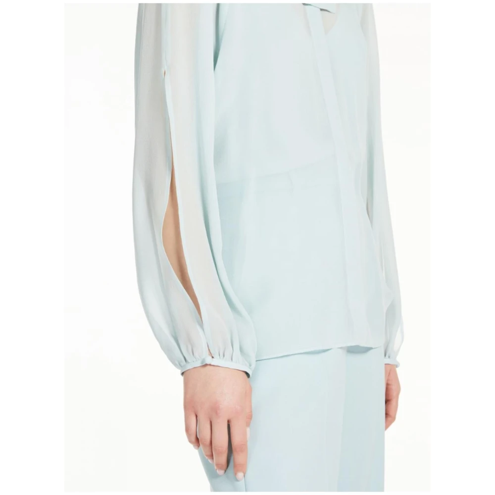 Max Mara Elegante Zijden Blouse Blue Dames