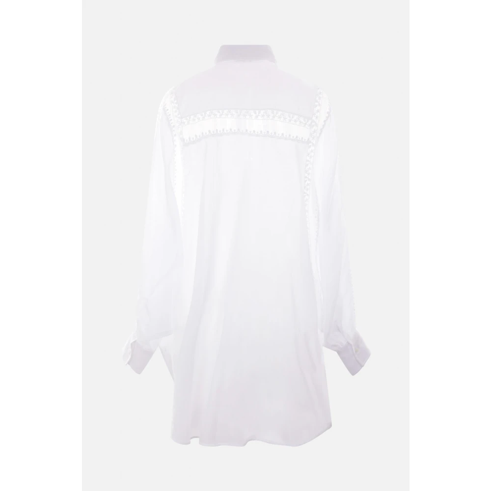 Ermanno Scervino Witte Oversized Kant Katoenen Overhemd White Dames