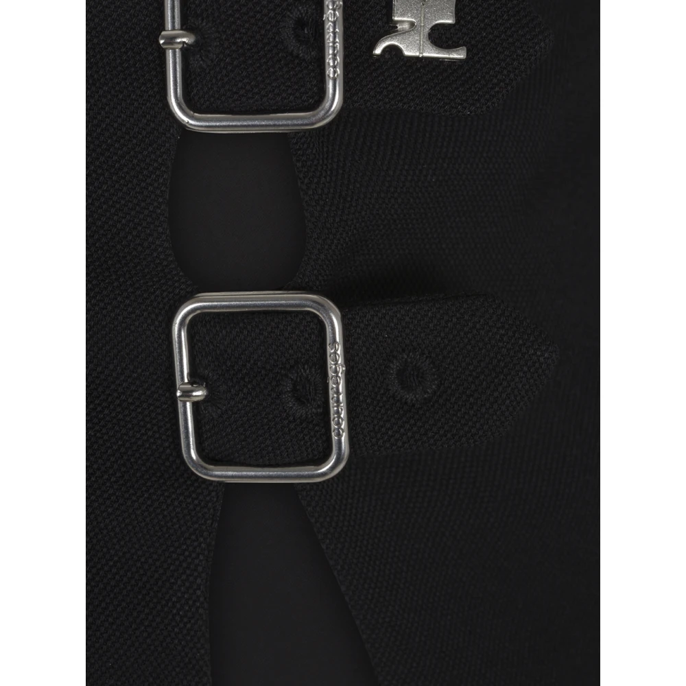 Courrèges Zwarte Wollen Mini-Rok Black Dames