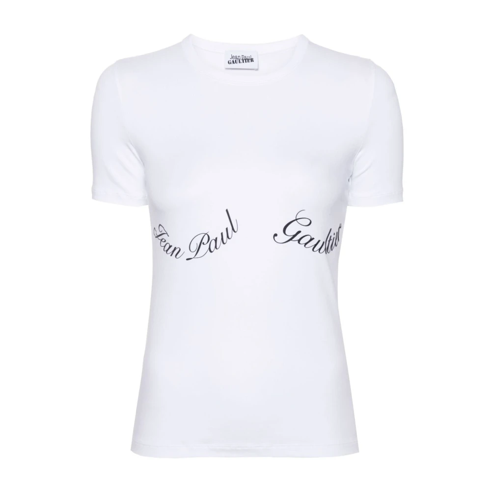 Jean Paul Gaultier Logo Print Crew Neck T-shirt White Dames