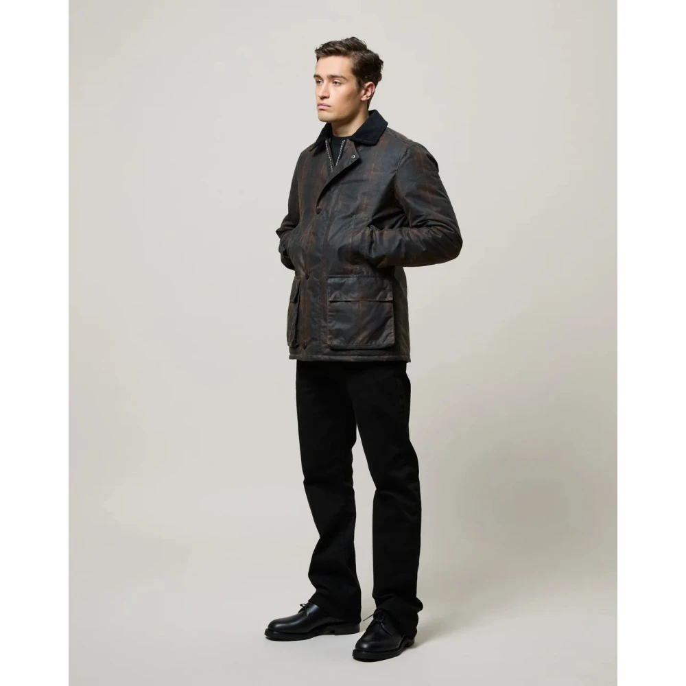 Brixtol Textiles Bruin Tartan Gewaxte Jas Curtis Brown Heren