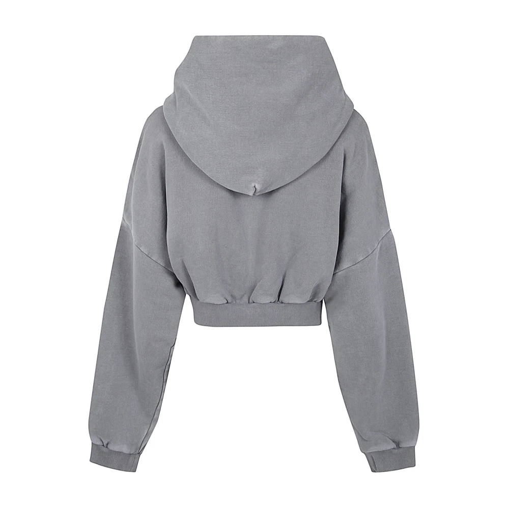 Entire Studios Rhino Cropped Heavy Hoodie Gray Dames