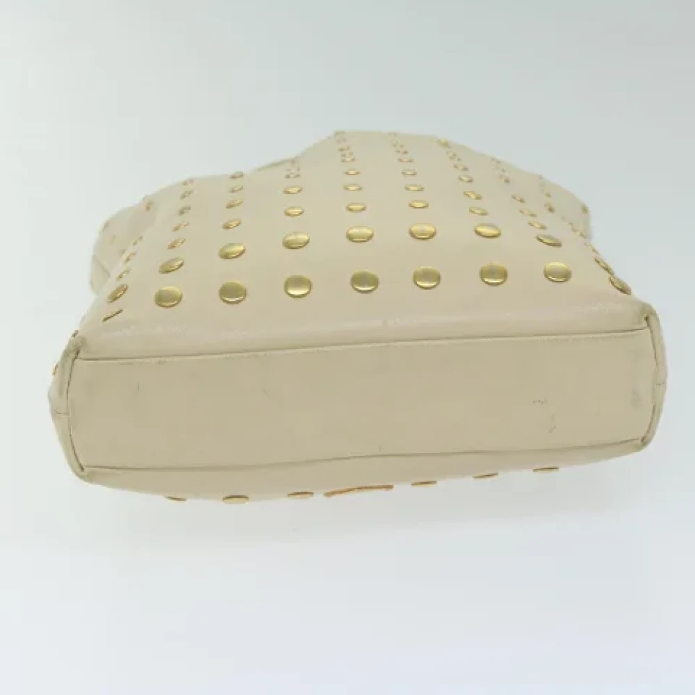 Prada Vintage Pre-owned Leather handbags Beige Dames