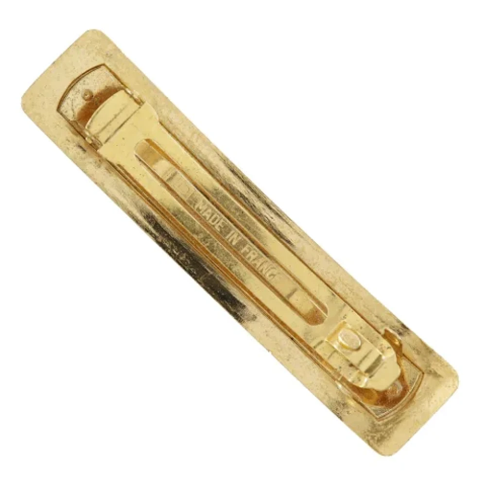 Chanel Vintage Pre-owned Metal hair-accessories Yellow Dames