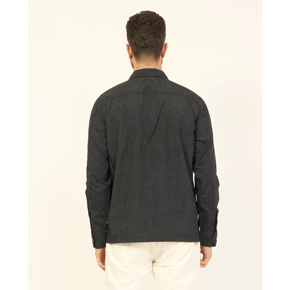 Boss Zwarte Fullzip Shirt Black Heren