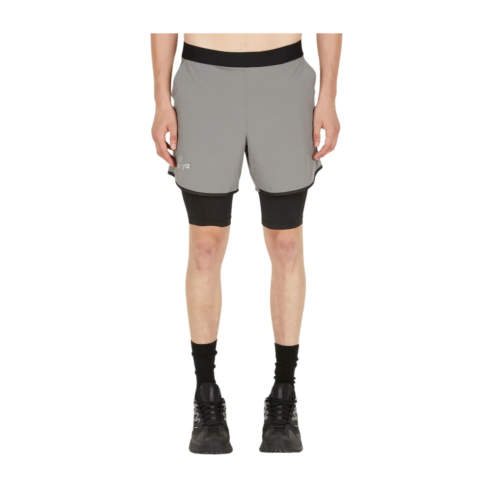 Ostrya Trail Shorts met reflecterend logo Gray Heren