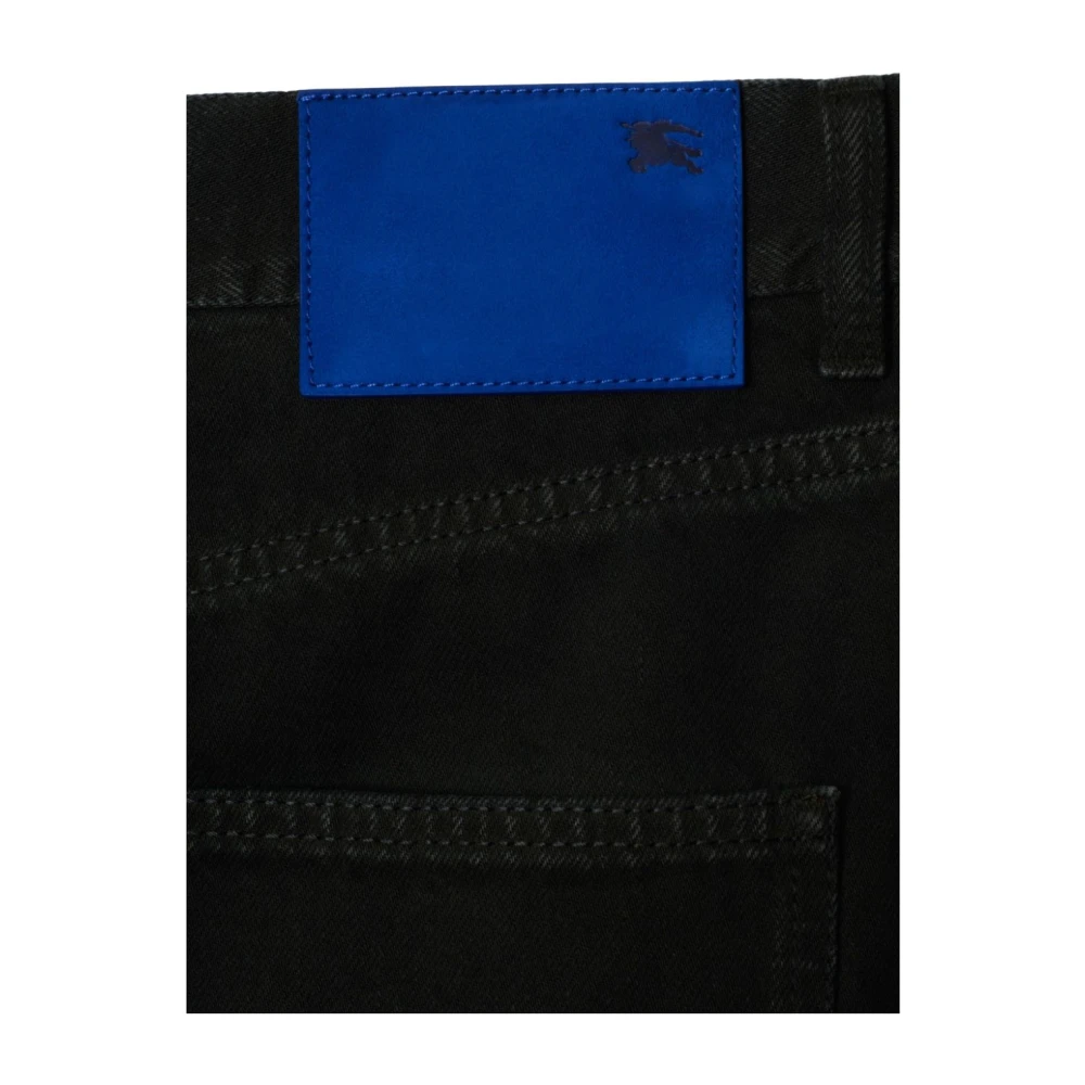 Burberry Zwarte Denim Straight Leg Broek Black Heren