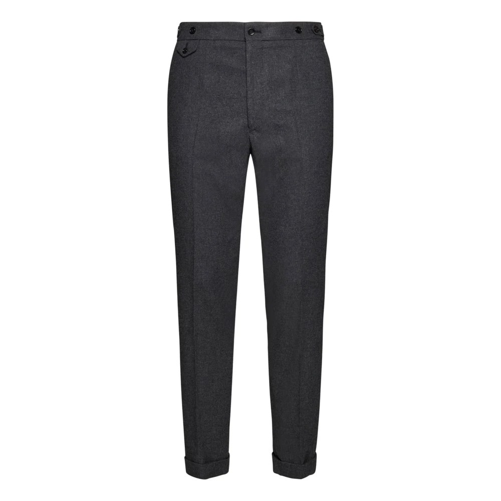 Dolce & Gabbana Men's Gray Slim-Fit Trousers,, Logo Patch Trousers Medium