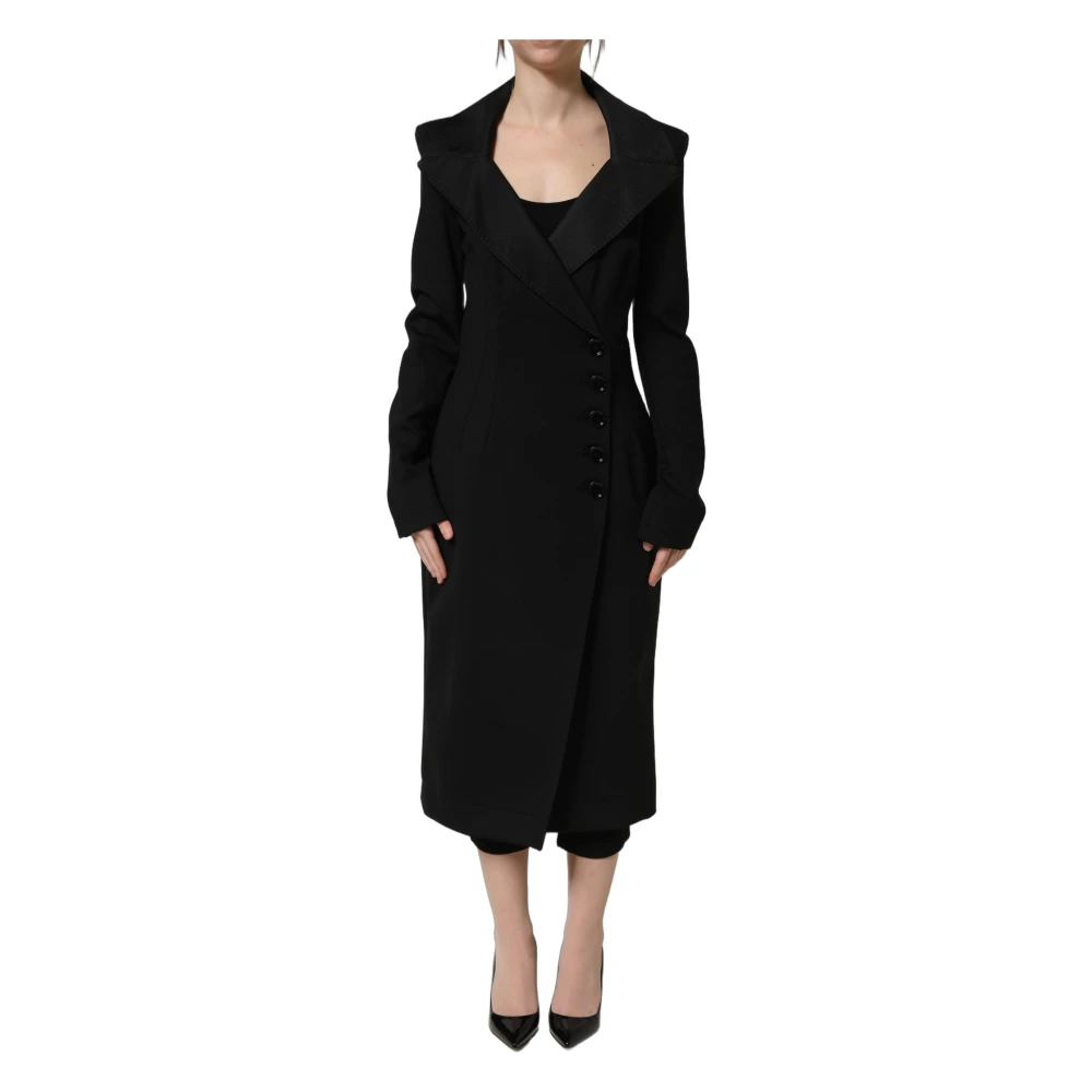 Dolce & Gabbana Black Single-Breasted Coats, Female, S, Trench Coat