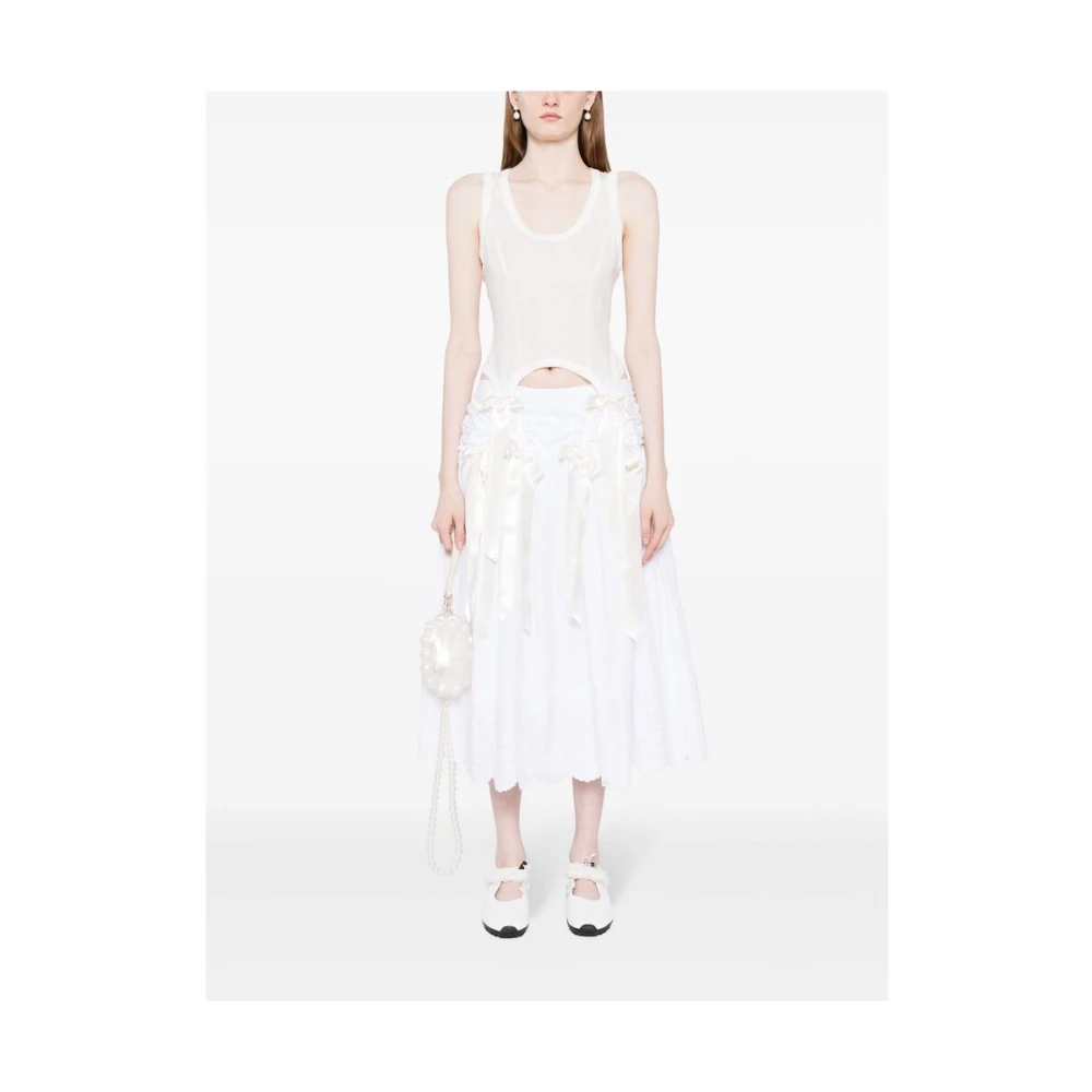 Simone Rocha Witte Mouwloze Top met Strik White Dames