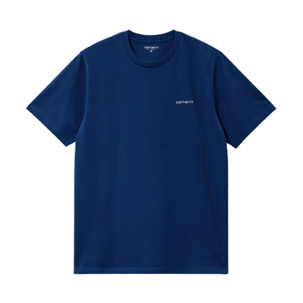 Carhartt WIP Script Borduurwerk T-shirt in Elder Wit Blue Heren