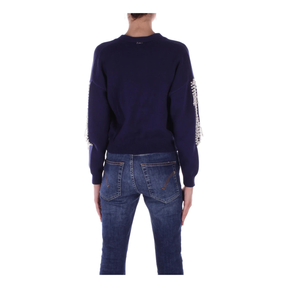 Liu Jo Blauwe Vest met Kralen Details Blue Dames