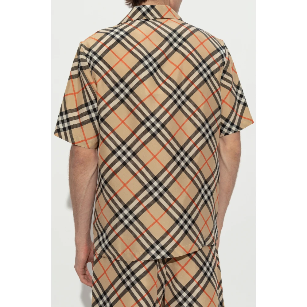 Burberry Geruit patroon overhemd Beige Heren