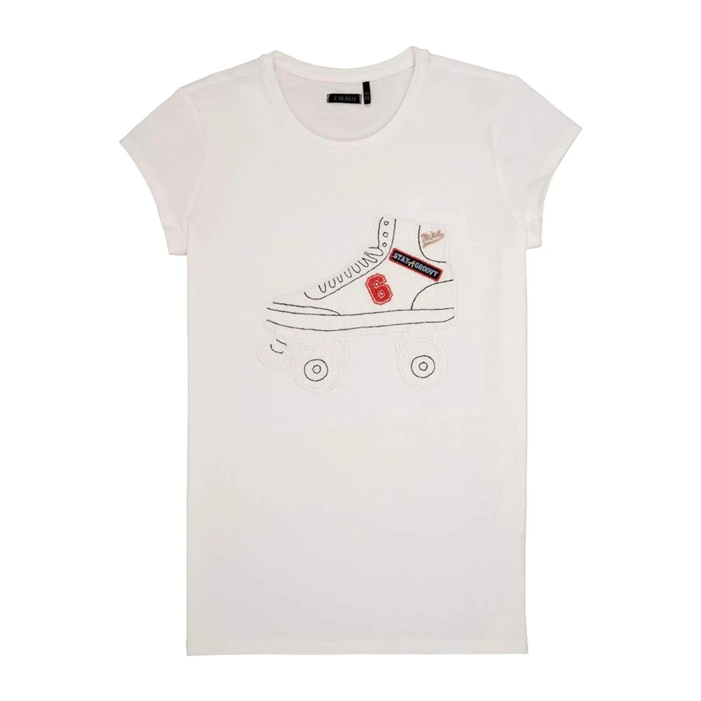 Ikks Girls White Lace Skate T-Shirt - Kids Short Sleeve T-Shirts - 8 Y - Kids