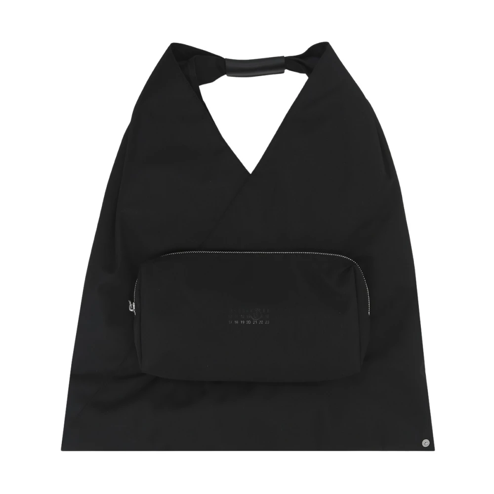 MM6 Maison Margiela Svart nylon handväska med framficka med dragkedja Black, Herr