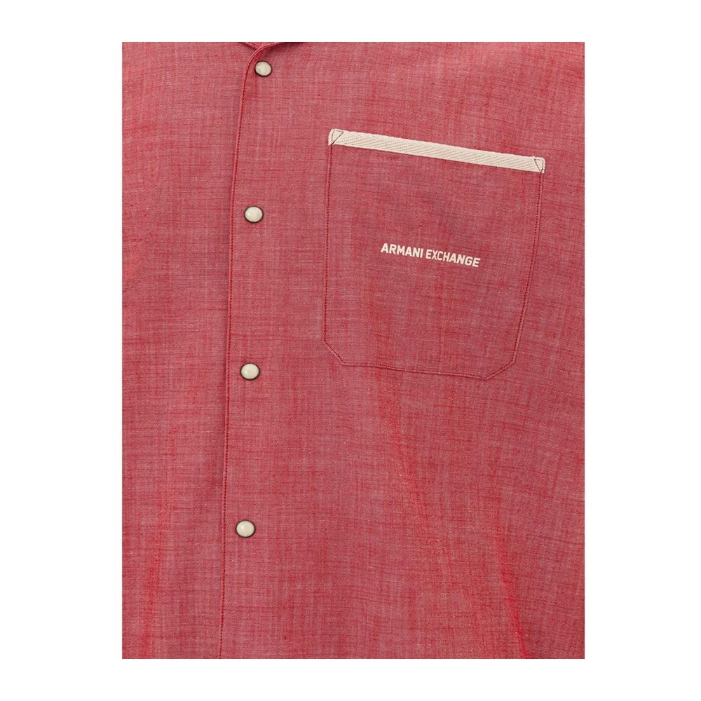 Armani Exchange Rode Katoenen Overhemd Red Heren