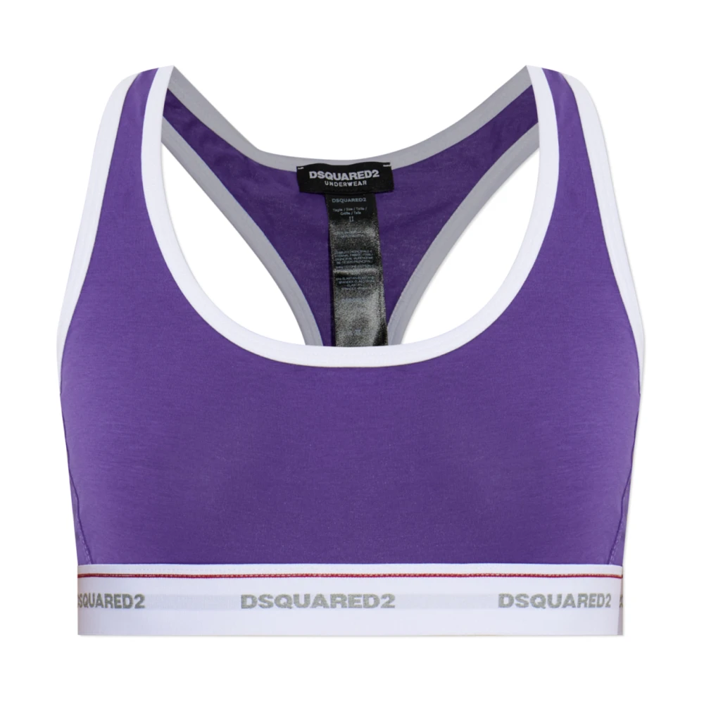 Dsquared2 Vrouw Purper Ondergoed Dames, Paars, L, Lingerie Top Met Logo