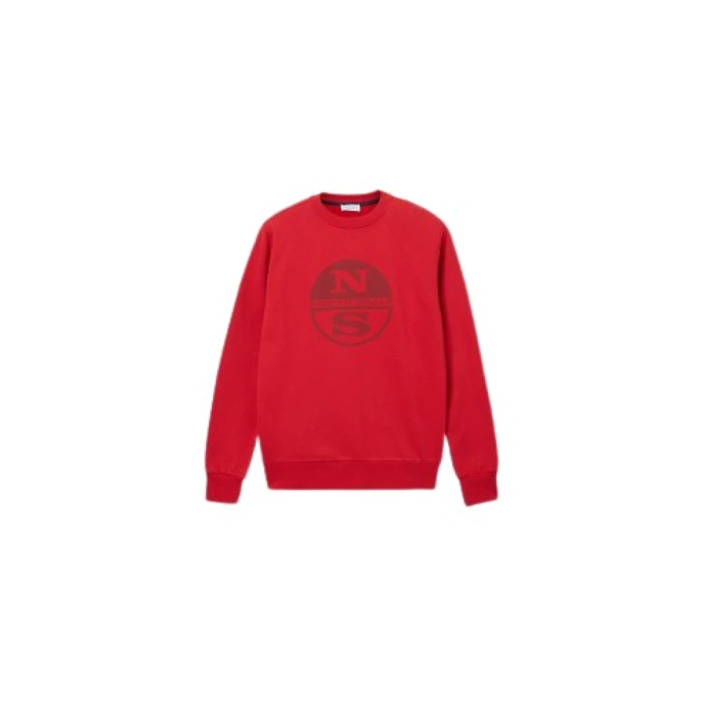 North Sails Biologisch Katoenen Sweatshirt met Geborstelde Achterkant Red Heren
