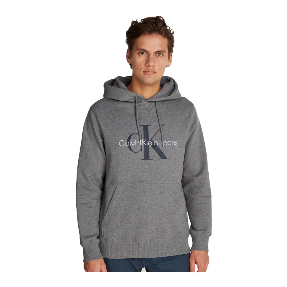 Calvin Klein Katoenen hoodie met logo Gray Heren