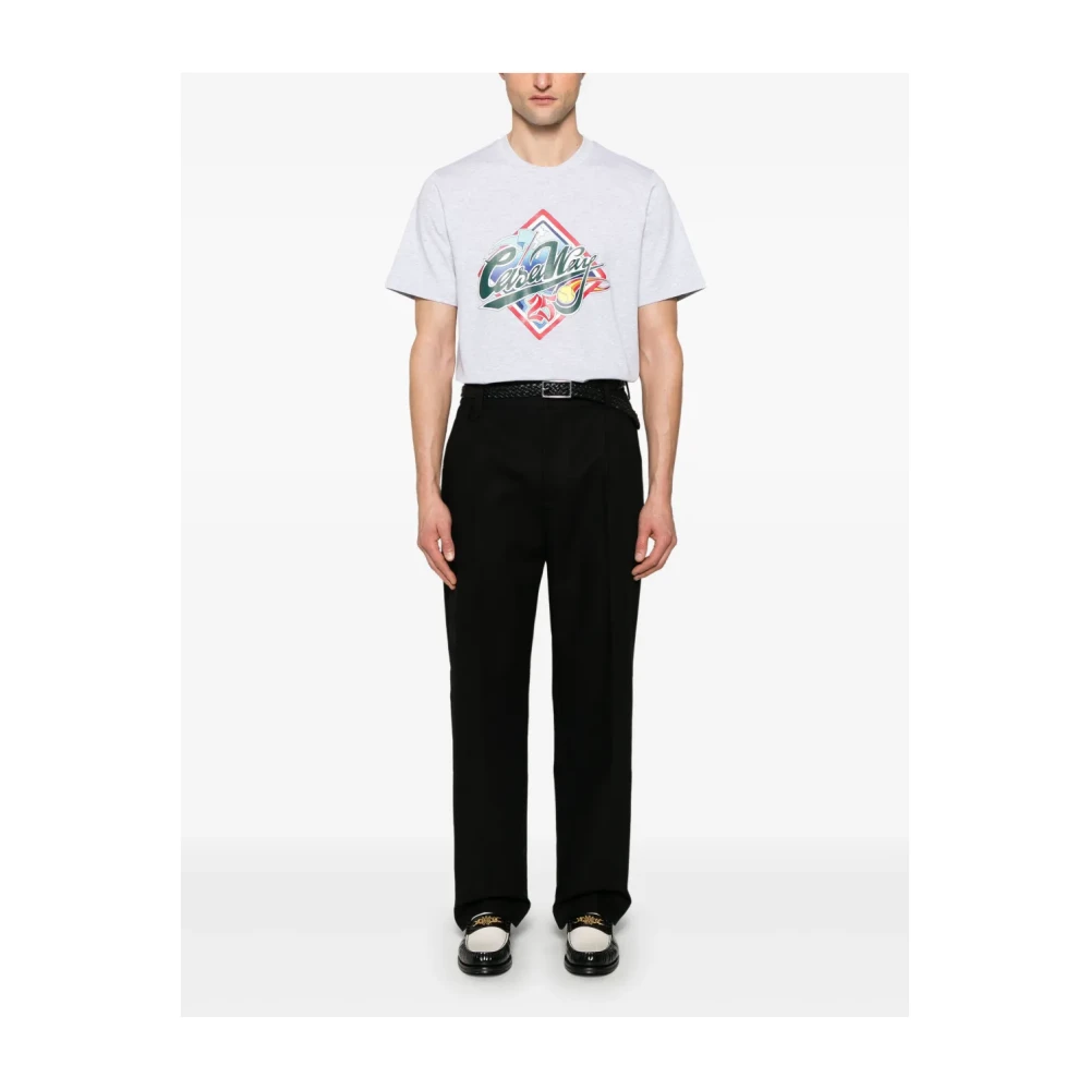 Casablanca Wereldserie Crew Neck T-shirt Grijs White Heren