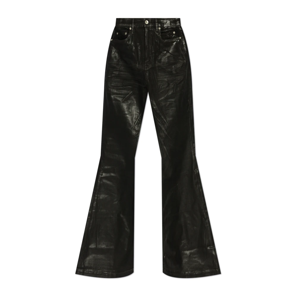 Rick Owens Zwarte High-Waisted Slim Fit Jeans Black Dames