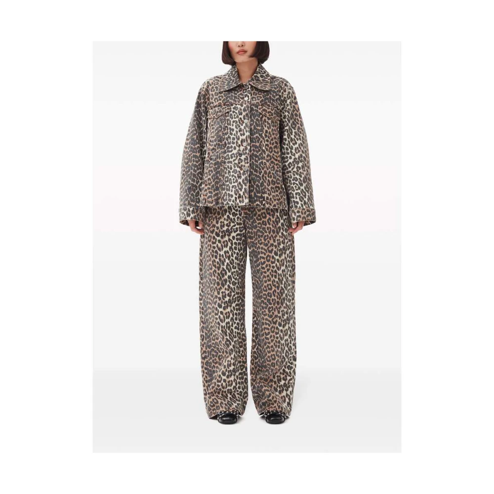 Ganni Dierenprint buitenkleding met zakken Brown Dames