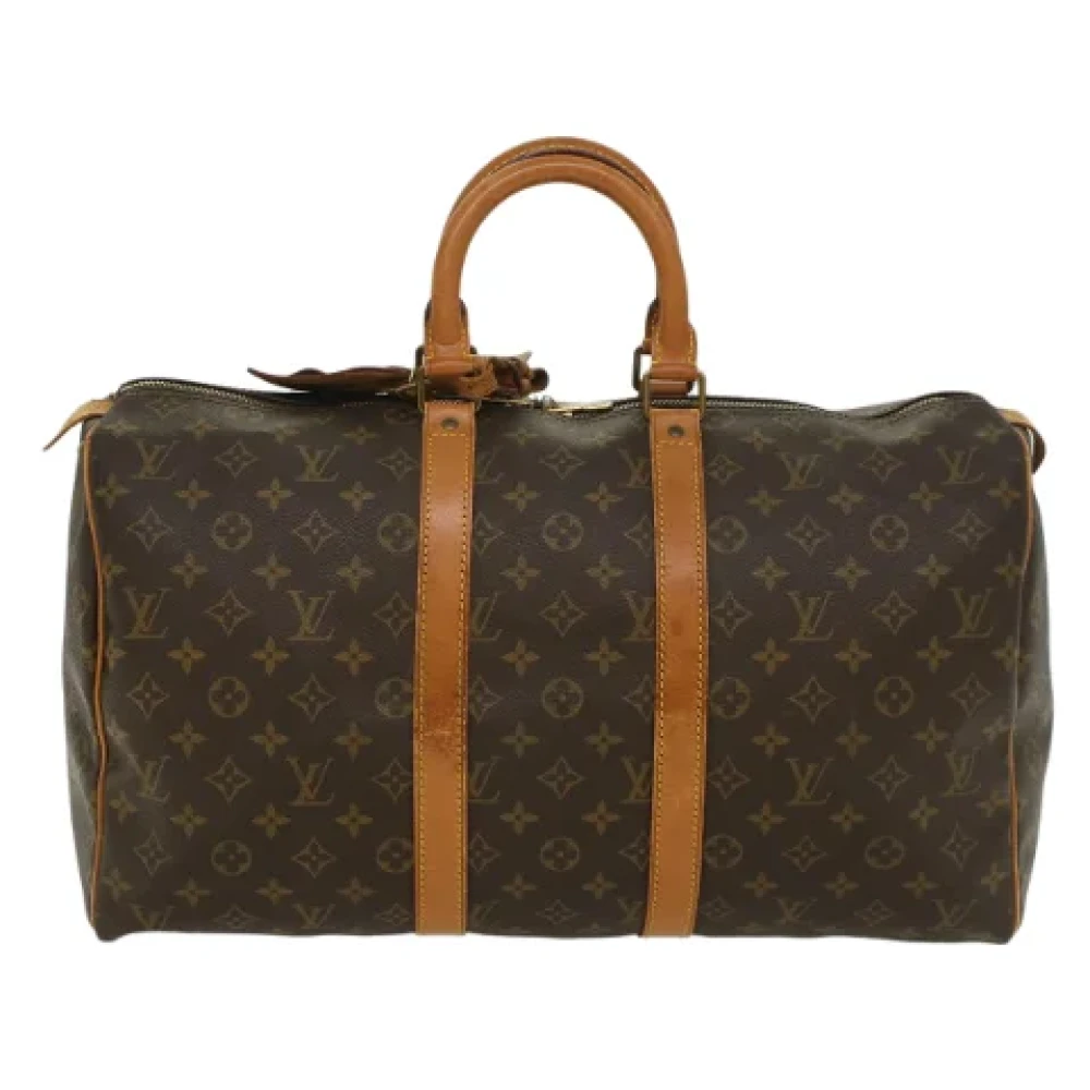 Pre-owned Brun bomull Louis Vuitton Keepall