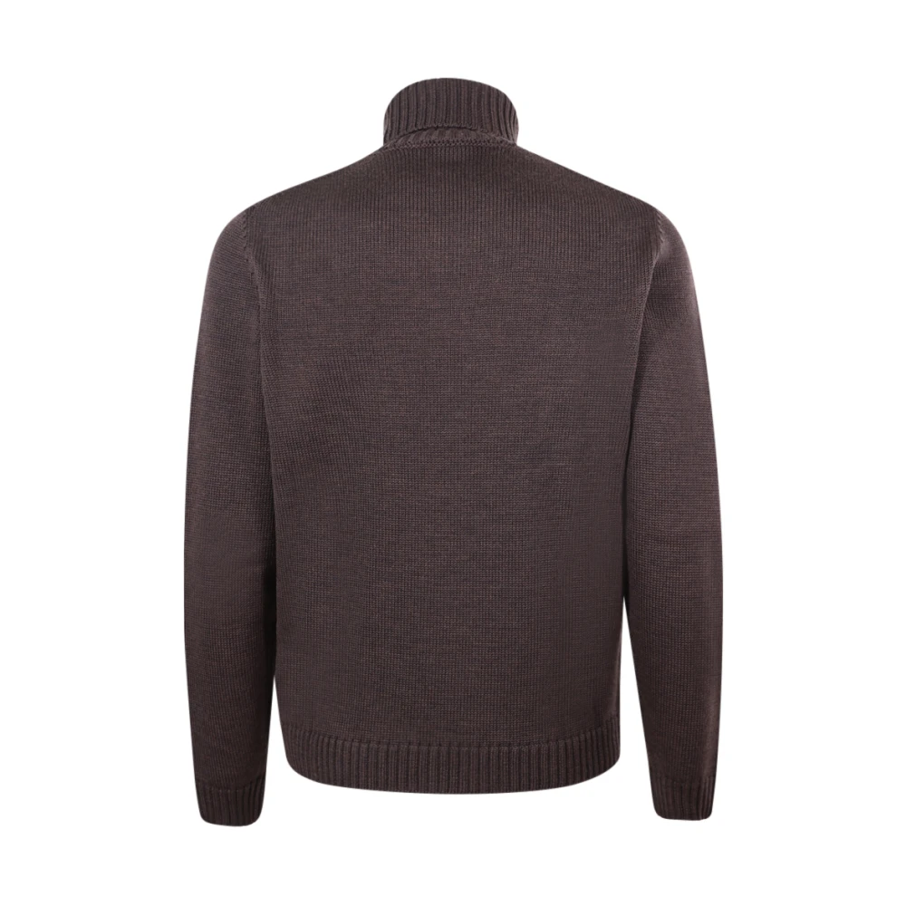 Zanone Donkerbruine Merinowollen Coltrui Brown Heren