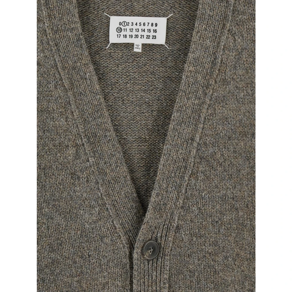 Maison Margiela Gezellige Wol Cardigan Sweater Brown Heren