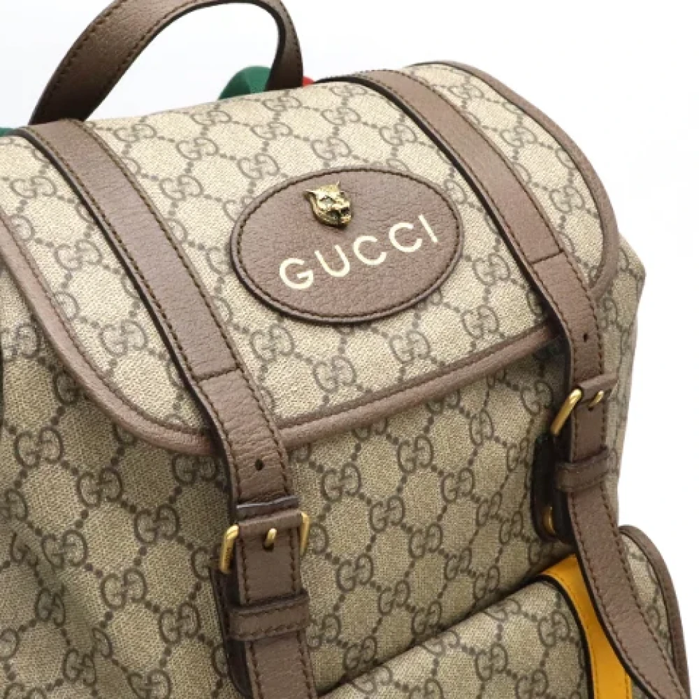 Gucci Vintage Pre-owned Canvas backpacks Beige Dames