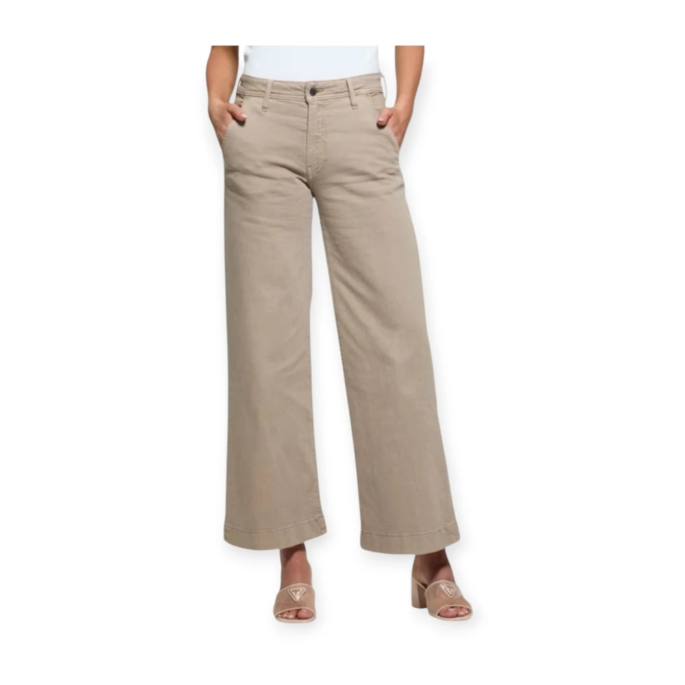 Guess Katoenen Broek Beige Dames