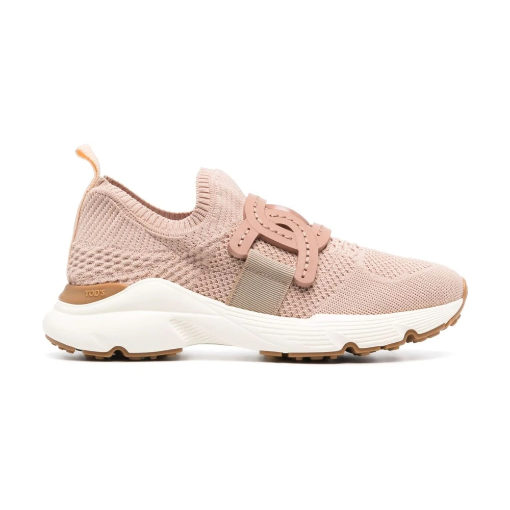 Tod's Women's Pink Knitted Slip-On Sneakers