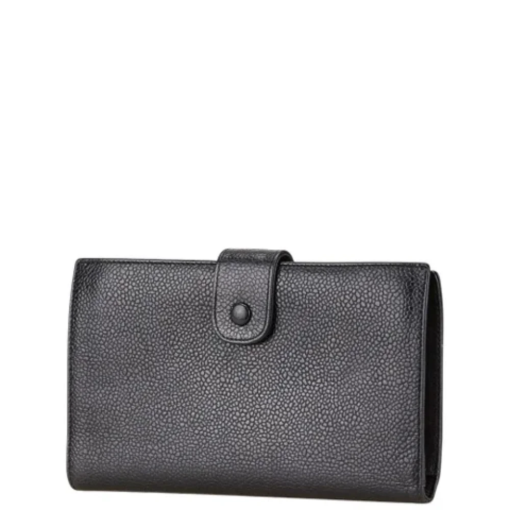 Chanel Vintage Pre-owned Leather wallets Black Dames