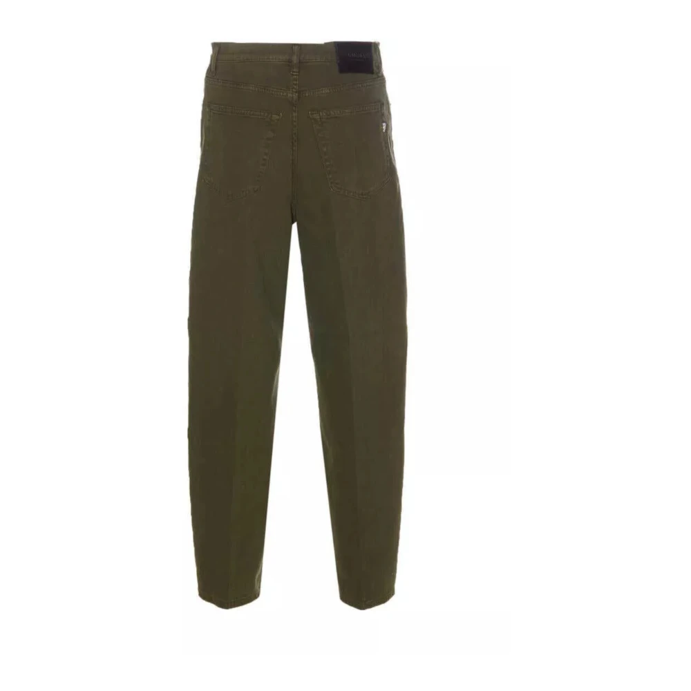 Dondup Losse Pasvorm Hoge Taille Bull Leg Broek Green Dames