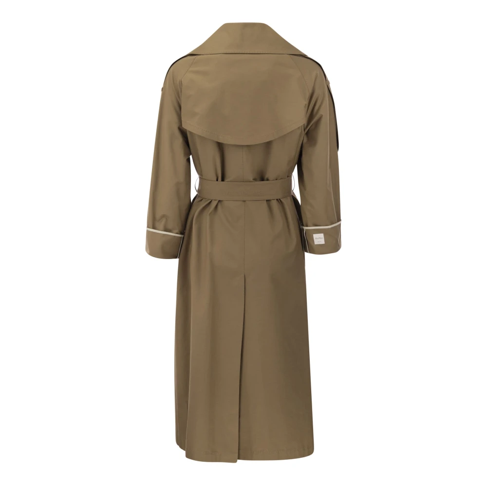 Max Mara Oversize Drip-Proof Twill Trench Coat Brown Dames