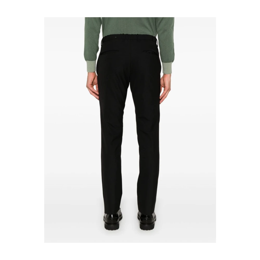 Incotex Gestructureerde Zwarte Slim Fit Broek Black Heren