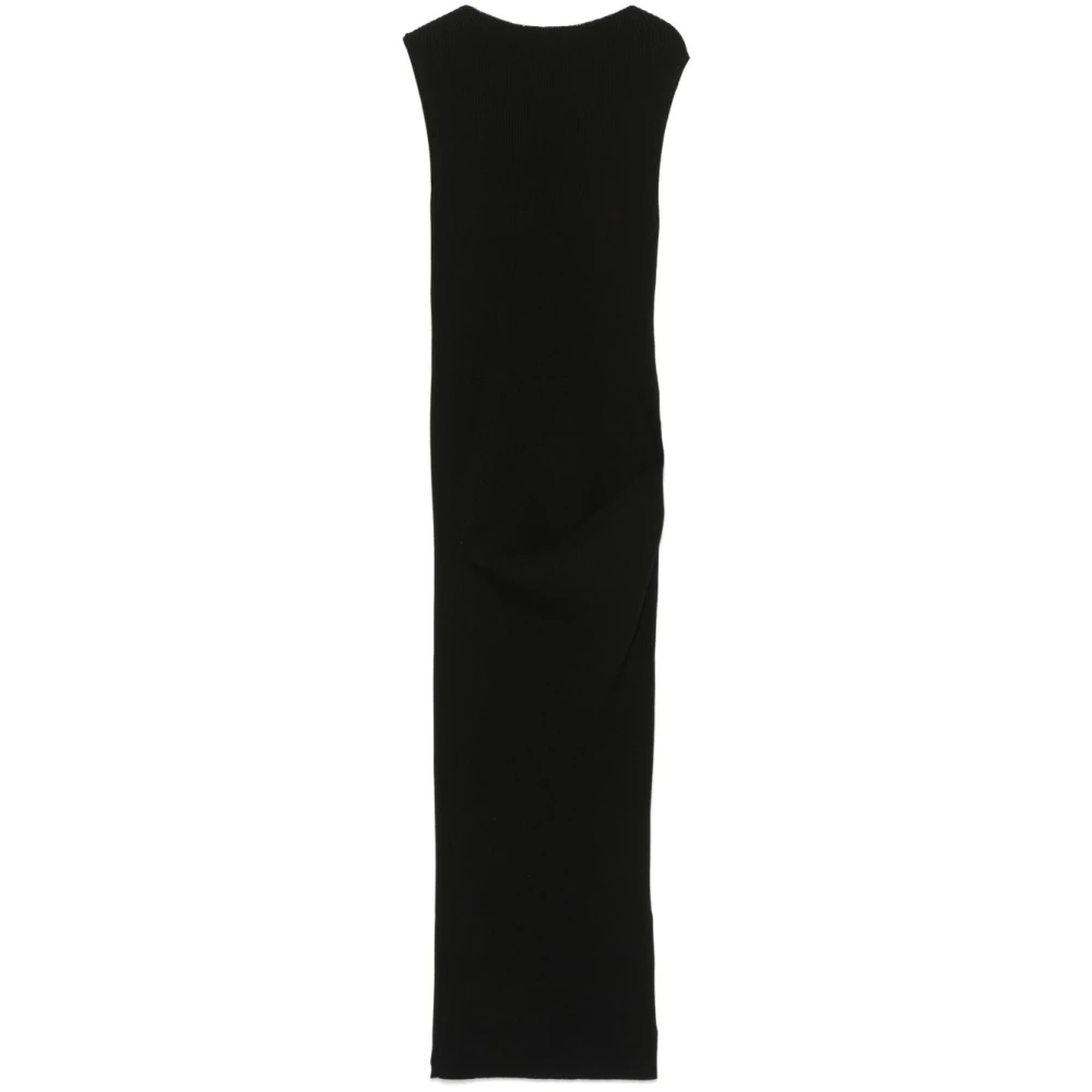 Rick Owens Gebreide Lange Jurk Black Dames