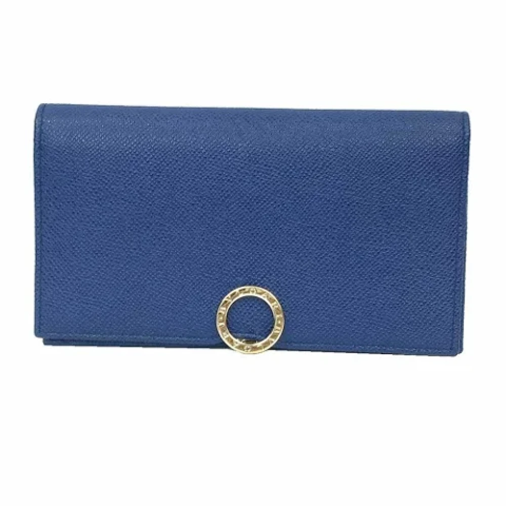 Bvlgari Vintage Pre-owned Leather wallets Blue Dames