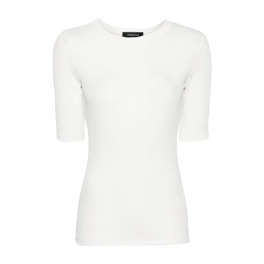 Fabiana Filippi White T-Shirts, Female, 2XS, Jersey T-Shirt